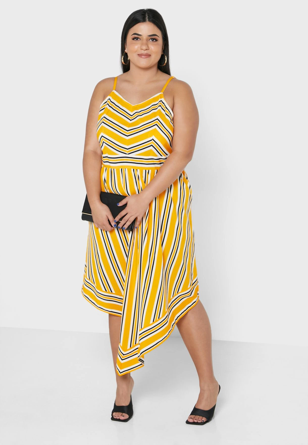 Pinstripe Gathered Waist Strap Detail Dress 6 Pinstripe Gathered Waist Strap Detail Dress - Image 4