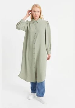 Button Down Puff Sleeve Tunic -CARMAKOMA Clothing Sales 5 zoom desktop 110