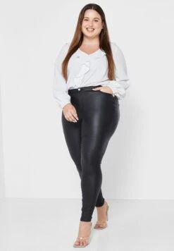 Vero Moda Curve High Waist Skinny Coated Jeans -CARMAKOMA Clothing Sales 5 zoom desktop 145