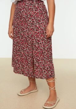 Floral Print Front Slit Skirt -CARMAKOMA Clothing Sales 5 zoom desktop 186