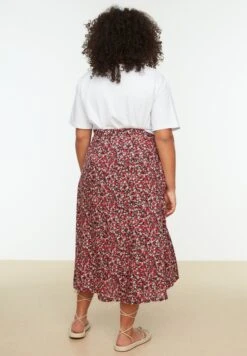 Floral Print Front Slit Skirt -CARMAKOMA Clothing Sales 6 zoom desktop 75