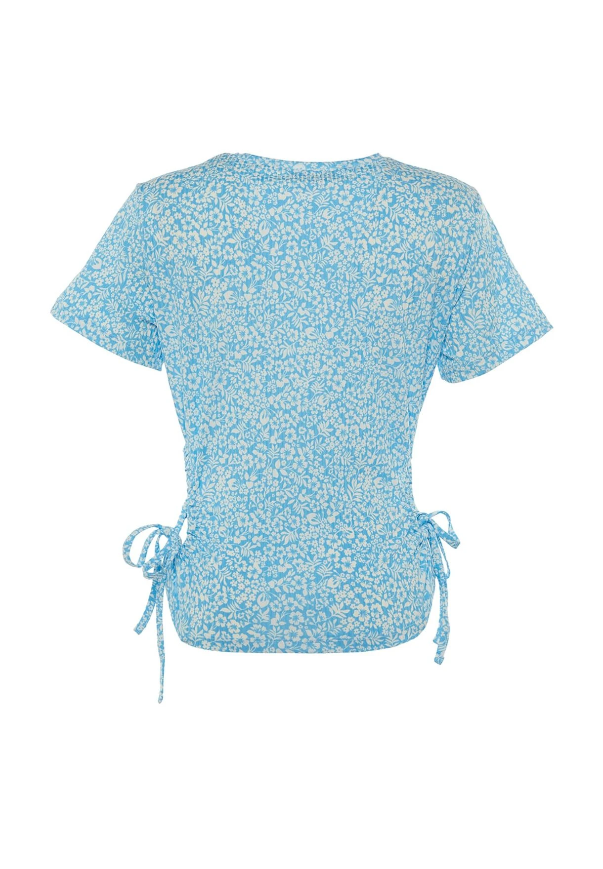 Ruched Cut Out Detail Printed T-Shirt 9 Ruched Cut Out Detail Printed T-Shirt - Image 7